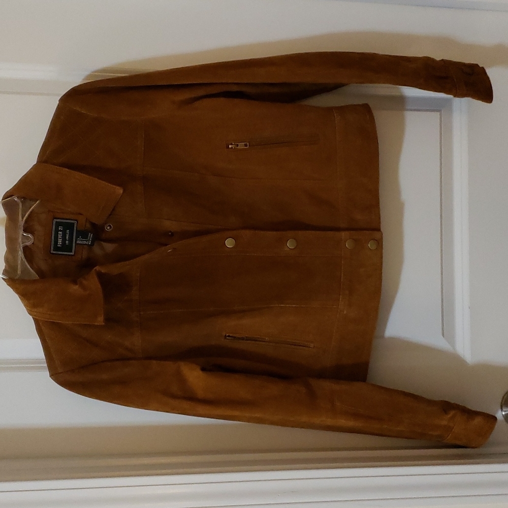 Genuine Leather, camel colored, bolero style jacket